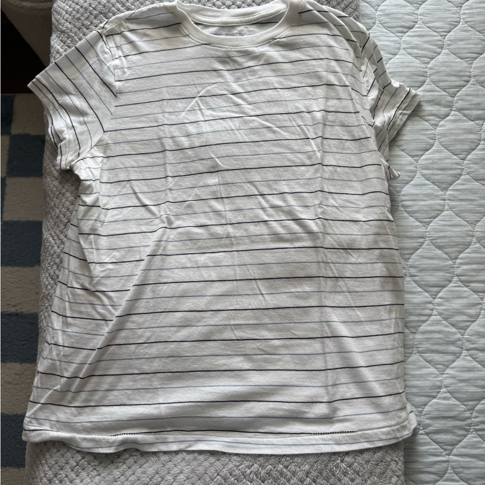 Universal Thread White Tee with Black Stripes